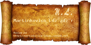 Martinkovics Lázár névjegykártya